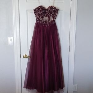 Blondie Nites strapless ball gown